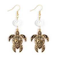 1 Pair Ethnic Style Tortoise Alloy Shell Drop Earrings sku image 4