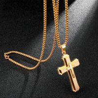 Hip-hop Cross Stainless Steel Plating Men's Pendant Necklace main image 5