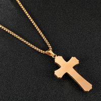 Hip-hop Cross Stainless Steel Pendant Necklace main image 10
