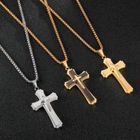 Hip-hop Cross Stainless Steel Plating Men's Pendant Necklace main image 1