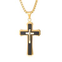 Hip-hop Cross Stainless Steel Pendant Necklace main image 3