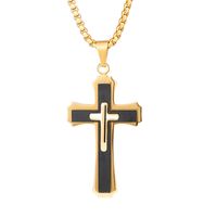 Hip-hop Cross Stainless Steel Plating Men's Pendant Necklace sku image 3