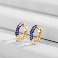 1 Pair Simple Style Solid Color Inlay Alloy Rhinestones Earrings sku image 2