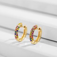 1 Pair Simple Style Solid Color Inlay Alloy Rhinestones Earrings main image 4