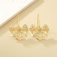 1 Pair Ig Style Exaggerated Flower Plating Alloy Earrings main image 5