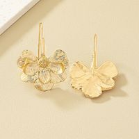 1 Pair Ig Style Exaggerated Flower Plating Alloy Earrings main image 3