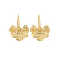 1 Pair Ig Style Exaggerated Flower Plating Alloy Earrings main image 4