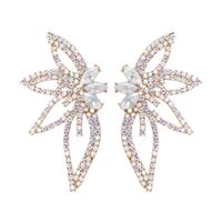 1 Pair Elegant Glam Shiny Flower Inlay Alloy Artificial Diamond Ear Studs sku image 4