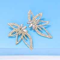 1 Pair Elegant Glam Shiny Flower Inlay Alloy Artificial Diamond Ear Studs main image 3