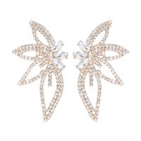 1 Pair Elegant Glam Shiny Flower Inlay Alloy Artificial Diamond Ear Studs sku image 3