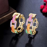 1 Pair Luxurious Geometric Plating Inlay Copper Zircon Earrings main image 1