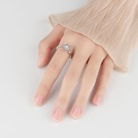 Casual Simple Style Sunflower Copper Plating Inlay Zircon Open Ring main image 4