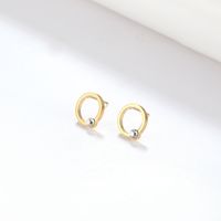 1 Pair Commute Solid Color Inlay Stainless Steel Rhinestones Ear Studs main image 1