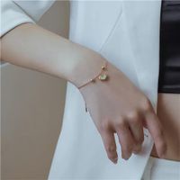 Sweet Simple Style Heart Shape Titanium Steel Plating Inlay Shell Bracelets Earrings Necklace sku image 2