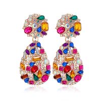 1 Pair Retro Exaggerated Water Droplets Plating Inlay Alloy Rhinestones Ear Clips main image 4