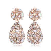 1 Pair Retro Exaggerated Water Droplets Plating Inlay Alloy Rhinestones Ear Clips sku image 3
