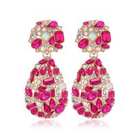 1 Pair Retro Exaggerated Water Droplets Plating Inlay Alloy Rhinestones Ear Clips main image 3