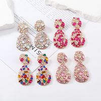 1 Pair Retro Exaggerated Water Droplets Plating Inlay Alloy Rhinestones Ear Clips main image 1