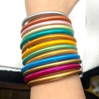 Simple Style Solid Color Silica Gel Unisex Wristband main image 1