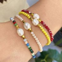 Vacation Colorful Artificial Crystal Freshwater Pearl Beaded Handmade Women's Bracelets main image 1