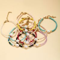 Vacation Colorful Artificial Crystal Freshwater Pearl Beaded Handmade Women's Bracelets main image 4