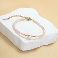Vacation Colorful Artificial Crystal Freshwater Pearl Beaded Handmade Women's Bracelets sku image 4