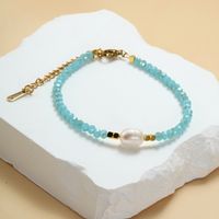 Vacation Colorful Artificial Crystal Freshwater Pearl Beaded Handmade Women's Bracelets sku image 9