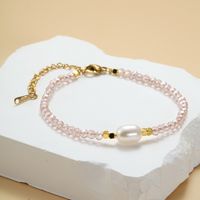 Vacation Colorful Artificial Crystal Freshwater Pearl Beaded Handmade Women's Bracelets sku image 7