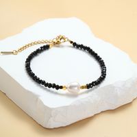 Vacation Colorful Artificial Crystal Freshwater Pearl Beaded Handmade Women's Bracelets sku image 3