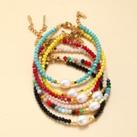 Vacation Colorful Artificial Crystal Freshwater Pearl Beaded Handmade Women's Bracelets main image 2