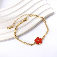 Sweet Flower Stainless Steel Plating Inlay Shell Bracelets main image 3