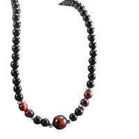 Ethnic Style Solid Color Stainless Steel Natural Stone Beaded Men's Necklace main image 3