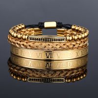 Punk Crown Titanium Steel Beaded Men's Bracelets Bangle sku image 4