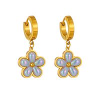 Sweet Flower 18K Gold Plated Alloy Titanium Steel Wholesale Earrings Necklace main image 3