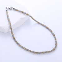 304 Stainless Steel 18K Gold Plated Hip-Hop Geometric Bracelets Necklace Jewelry Set main image 7