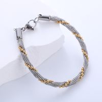 304 Stainless Steel 18K Gold Plated Hip-Hop Geometric Bracelets Necklace Jewelry Set main image 6