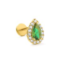 Simple Style Flower Lizard Brass Butterfly Zircon 18k Gold Plated Lip Stud main image 2