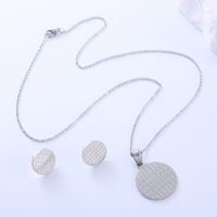 304 Stainless Steel 18K Gold Plated Simple Style Plating Round Bear No Inlaid Earrings Necklace Jewelry Set main image 5