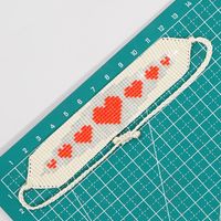 Streetwear Heart Shape Glass Rope Knitting Women's Bracelets main image 2