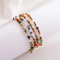 Modern Style Colorful Stainless Steel Natural Stone Freshwater Pearl Beaded 18k Gold Plated Bracelets main image 2