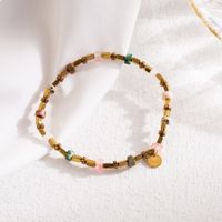 Modern Style Colorful Stainless Steel Natural Stone Freshwater Pearl Beaded 18k Gold Plated Bracelets main image 3