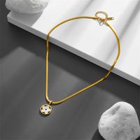 Titan Stahl 18 Karat Vergoldet Einfacher Stil Aushöhlen Blume Acryl Halskette Mit Anhänger main image 1