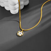 Titanium Steel 18K Gold Plated Simple Style Hollow Out Flower Acrylic Pendant Necklace main image 5