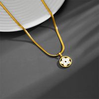 Titanium Steel 18K Gold Plated Simple Style Hollow Out Flower Acrylic Pendant Necklace main image 4