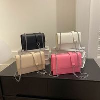 Women's Pu Leather Solid Color Elegant Square Flip Cover Shoulder Bag Crossbody Bag main image 1
