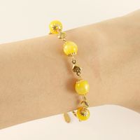 Retro Round 304 Stainless Steel 18K Gold Plated Beads Bracelets In Bulk sku image 3