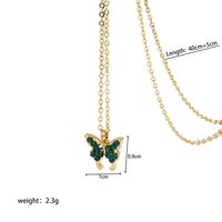 304 Stainless Steel 18K Gold Plated Romantic Simple Style Plating Inlay Butterfly Rhinestones Pendant Necklace sku image 1