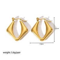 1 Pair Modern Style Round Heart Shape 304 Stainless Steel 18K Gold Plated Hoop Earrings sku image 2