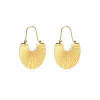 1 Pair Streetwear Sector Plating 304 Stainless Steel 18K Gold Plated Hoop Earrings main image 2