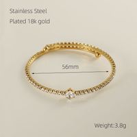 Élégant Géométrique Acier Inoxydable 304 Plaqué Or 18K Strass Zircon Bracelet En Masse sku image 1